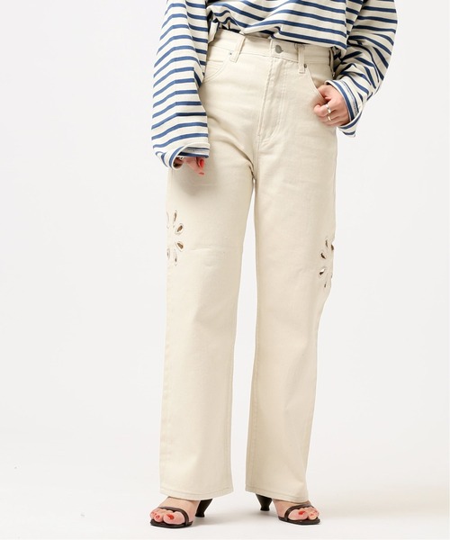 JOINT WORKS（ジョイントワークス）の「J-FLOWER DENIM PANTS（デニムパンツ・レディース・ホワイト/ブラック/ブルー系その他・SMALL/MEDIUM）」の10枚目の写真