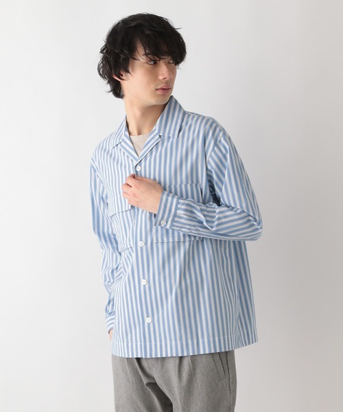 GLOBAL WORK（グローバルワーク）の「ブロードシャツブルゾン/271001（ブルゾン・メンズ・ホワイト/スカイブルー・LARGE/MEDIUM）」の11枚目の写真