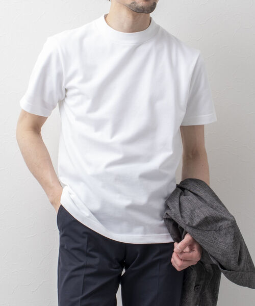 NOLLEY'S goodman(ノーリーズグッドマン)の「ドライマスタードレスTee(※ジャケット専用Tシャツ)(Tシャツ/カットソー・メンズ・ブルー/ホワイト系その他6/ネイビー/チャコールグレー/ホワイト・MEDIUM/LARGE/SMALL/X-LARGE)」の2枚目の写真