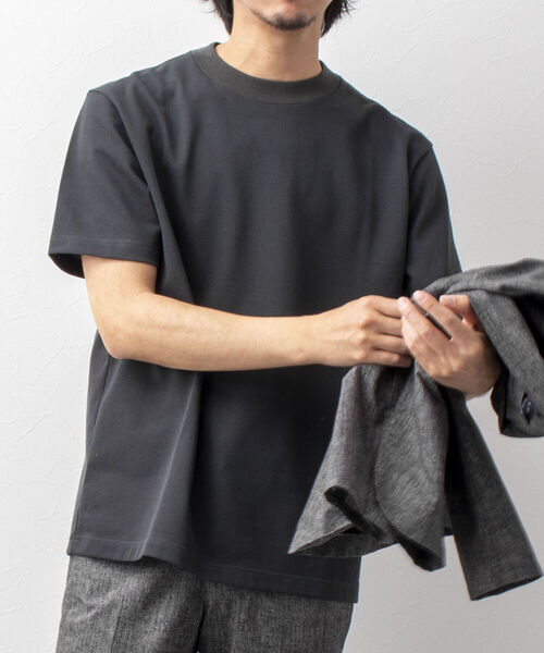 NOLLEY'S goodman(ノーリーズグッドマン)の「ドライマスタードレスTee(※ジャケット専用Tシャツ)(Tシャツ/カットソー・メンズ・ブルー/ホワイト系その他6/ネイビー/チャコールグレー/ホワイト・MEDIUM/LARGE/SMALL/X-LARGE)」の3枚目の写真