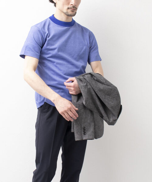 NOLLEY'S goodman(ノーリーズグッドマン)の「ドライマスタードレスTee(※ジャケット専用Tシャツ)(Tシャツ/カットソー・メンズ・ブルー/ホワイト系その他6/ネイビー/チャコールグレー/ホワイト・MEDIUM/LARGE/SMALL/X-LARGE)」の21枚目の写真