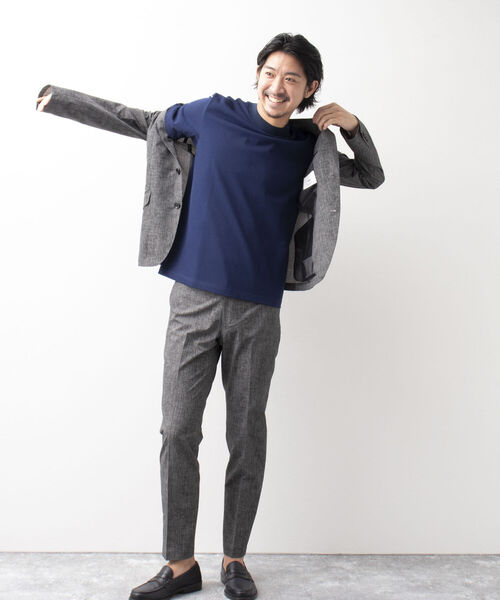 NOLLEY'S goodman(ノーリーズグッドマン)の「ドライマスタードレスTee(※ジャケット専用Tシャツ)(Tシャツ/カットソー・メンズ・ブルー/ホワイト系その他6/ネイビー/チャコールグレー/ホワイト・MEDIUM/LARGE/SMALL/X-LARGE)」の6枚目の写真