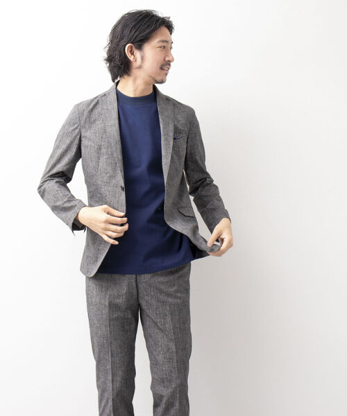 NOLLEY'S goodman(ノーリーズグッドマン)の「ドライマスタードレスTee(※ジャケット専用Tシャツ)(Tシャツ/カットソー・メンズ・ブルー/ホワイト系その他6/ネイビー/チャコールグレー/ホワイト・MEDIUM/LARGE/SMALL/X-LARGE)」の8枚目の写真