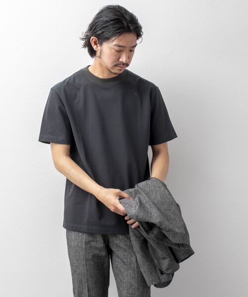 NOLLEY'S goodman(ノーリーズグッドマン)の「ドライマスタードレスTee(※ジャケット専用Tシャツ)(Tシャツ/カットソー・メンズ・ブルー/ホワイト系その他6/ネイビー/チャコールグレー/ホワイト・MEDIUM/LARGE/SMALL/X-LARGE)」の10枚目の写真