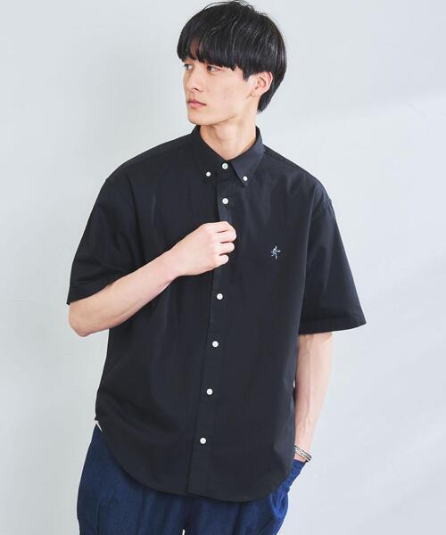 coen（コーエン）の「”ワンポイント刺繍シリーズ”働く人刺繍ボタンダウン半袖シャツ（シャツ/ブラウス・メンズ・ホワイト/ベージュ/ブラック・MEDIUM/X-LARGE/LARGE/SMALL）」の8枚目の写真