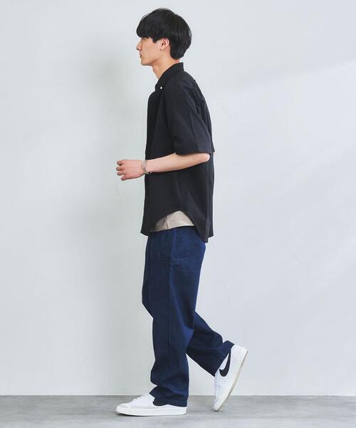 coen（コーエン）の「”ワンポイント刺繍シリーズ”働く人刺繍ボタンダウン半袖シャツ（シャツ/ブラウス・メンズ・ホワイト/ベージュ/ブラック・MEDIUM/X-LARGE/LARGE/SMALL）」の11枚目の写真