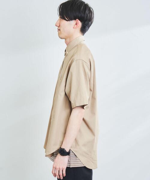 coen（コーエン）の「”ワンポイント刺繍シリーズ”働く人刺繍ボタンダウン半袖シャツ（シャツ/ブラウス・メンズ・ホワイト/ベージュ/ブラック・MEDIUM/X-LARGE/LARGE/SMALL）」の21枚目の写真