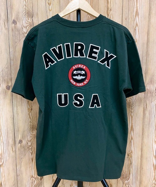 AVIREX（アヴィレックス）の「VARSITY LOGO T-SHIRT 2.0（Tシャツ/カットソー・メンズ・ネイビー/ブラック/ホワイト/ダークグリーン・M/XXL/XL/L）」の3枚目の写真