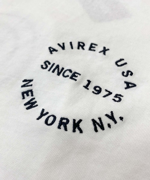 AVIREX（アヴィレックス）の「VARSITY LOGO T-SHIRT 2.0（Tシャツ/カットソー・メンズ・ネイビー/ブラック/ホワイト/ダークグリーン・M/XXL/XL/L）」の7枚目の写真