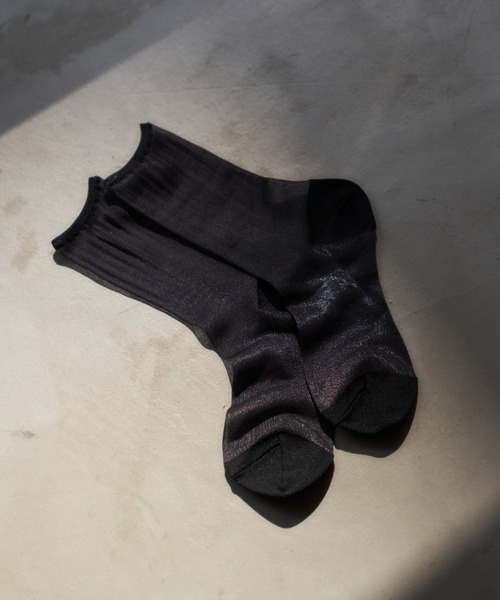 Aunt Marie's（アントマリーズ）の「シアーカラーソックス（ソックス/靴下・レディース・ホワイト/ピンク/ブルー/ブラック/パープル/カーキ/イエロー・FREE）」の8枚目の写真