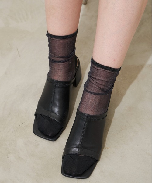 Aunt Marie's（アントマリーズ）の「シアーカラーソックス（ソックス/靴下・レディース・ホワイト/ピンク/ブルー/ブラック/パープル/カーキ/イエロー・FREE）」の11枚目の写真