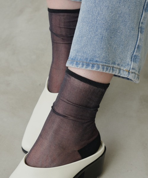 Aunt Marie's（アントマリーズ）の「シアーカラーソックス（ソックス/靴下・レディース・ホワイト/ピンク/ブルー/ブラック/パープル/カーキ/イエロー・FREE）」の15枚目の写真