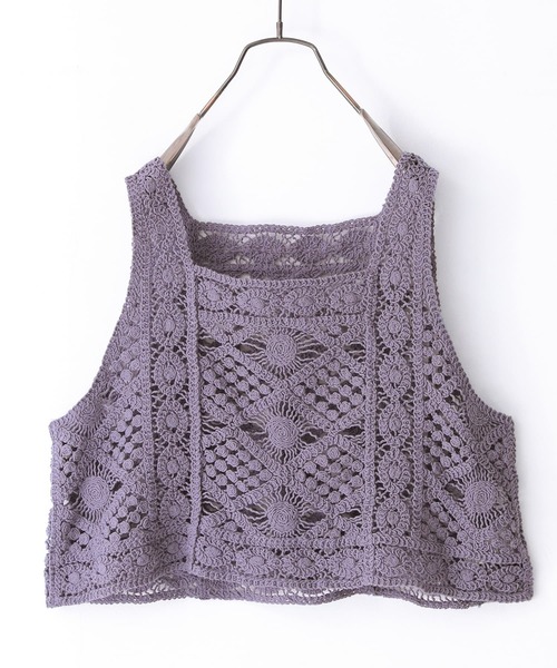 somari imagination（ソマリ イマジネーション）の「『クロシェレースベスト×ブラウスセット』（シャツ/ブラウス・レディース・ブラック/オフホワイト・2/1）」の3枚目の写真