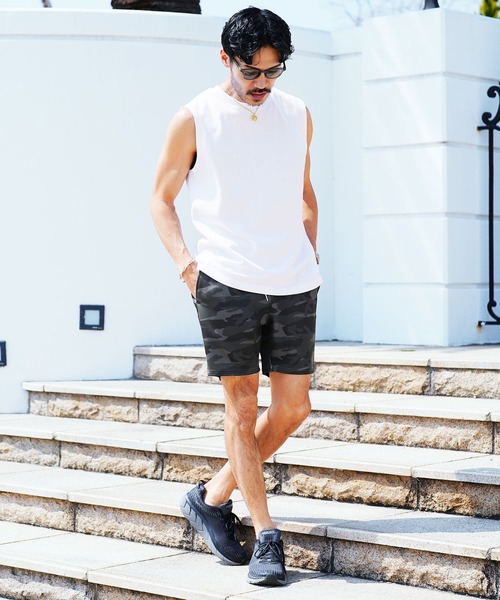 roshell（ロシェル）の「ストレッチジャージショートパンツ（その他パンツ・メンズ・ブラック/グレー/ブラック系その他/グレー系その他/グリーン系その他/イエロー系その他/ピンク系その他/オレンジ系その他/レオパード/ブラック系その他2/チャコールグレー/ライトブルー/ホワイト/エメラルド/レッド系その他/その他・MEDIUM/LARGE/X-LARGE）」の22枚目の写真