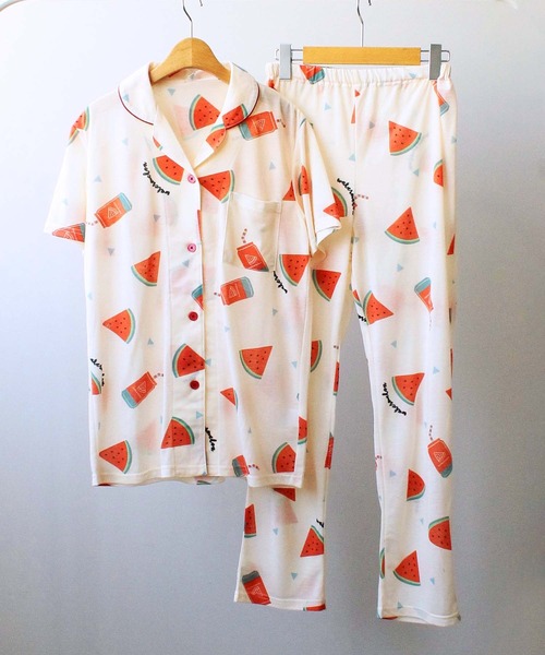 チャモッパ（チャモッパ）の「【韓国風】スイカ柄半袖シャツパジャマ