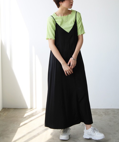 GeeRA（ジーラ）の「ギンガムチェックワッシャー袖トップス（Tシャツ/カットソー・レディース・ブラック/グリーン/イエロー・MEDIUM）」の17枚目の写真