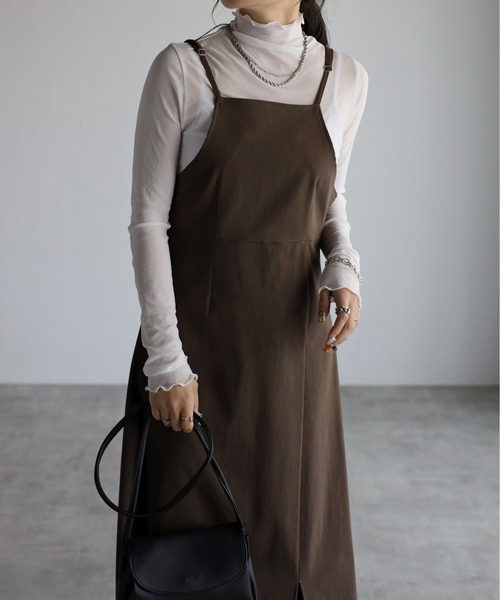 sakishimatokyo（サキシマトーキョー）の「スリットキャミOP（ワンピース・レディース・ブラック/ブラウン/アイボリー・M/L）」の7枚目の写真