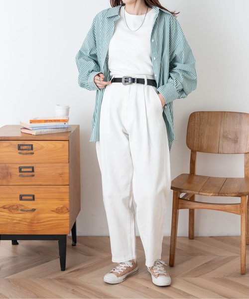 WEGO（ウィゴー）の「WEGO/イージ-タックマムパンツ（デニムパンツ・レディース・ホワイト/ブラック/インディゴブルー・SMALL/MEDIUM）」の4枚目の写真