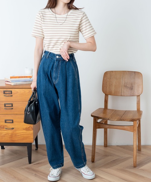 WEGO（ウィゴー）の「WEGO/イージ-タックマムパンツ（デニムパンツ・レディース・ホワイト/ブラック/インディゴブルー・SMALL/MEDIUM）」の8枚目の写真