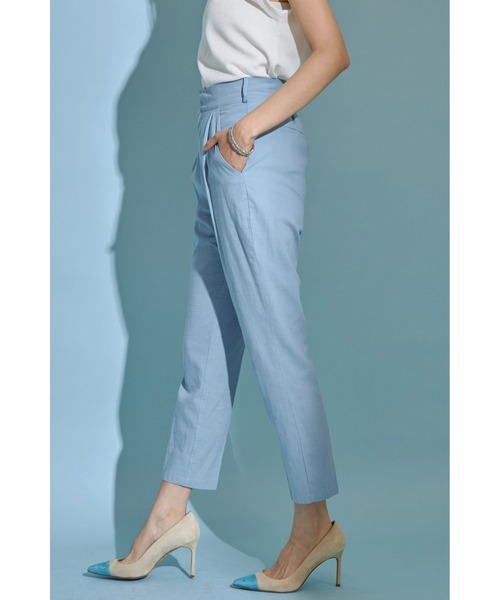 &. NOSTALGIA(アンドドットノスタルジア)の「《Sサイズ企画》リネン混テーパードパンツ(スラックス・レディース・グレイッシュブルー/ピンク・S/M)」の11枚目の写真