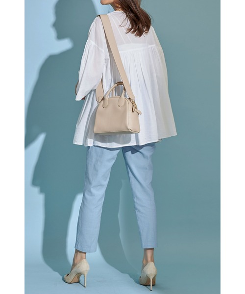 &. NOSTALGIA(アンドドットノスタルジア)の「《Sサイズ企画》リネン混テーパードパンツ(スラックス・レディース・グレイッシュブルー/ピンク・S/M)」の15枚目の写真