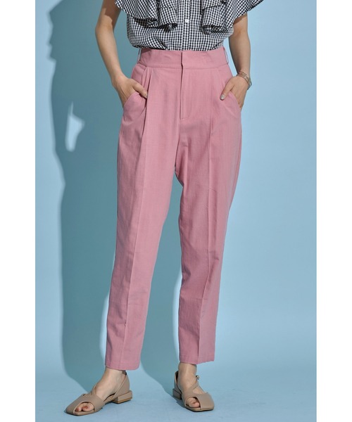 &. NOSTALGIA(アンドドットノスタルジア)の「《Sサイズ企画》リネン混テーパードパンツ(スラックス・レディース・グレイッシュブルー/ピンク・S/M)」の16枚目の写真