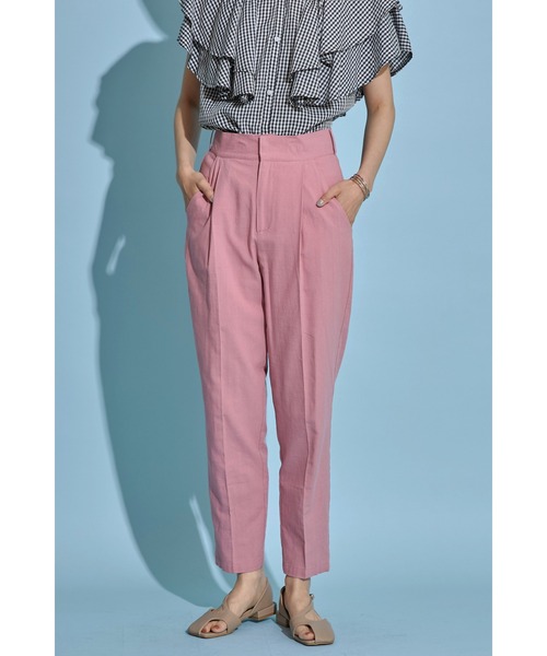 &. NOSTALGIA(アンドドットノスタルジア)の「《Sサイズ企画》リネン混テーパードパンツ(スラックス・レディース・グレイッシュブルー/ピンク・S/M)」の17枚目の写真