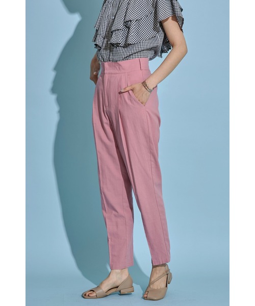 &. NOSTALGIA(アンドドットノスタルジア)の「《Sサイズ企画》リネン混テーパードパンツ(スラックス・レディース・グレイッシュブルー/ピンク・S/M)」の18枚目の写真