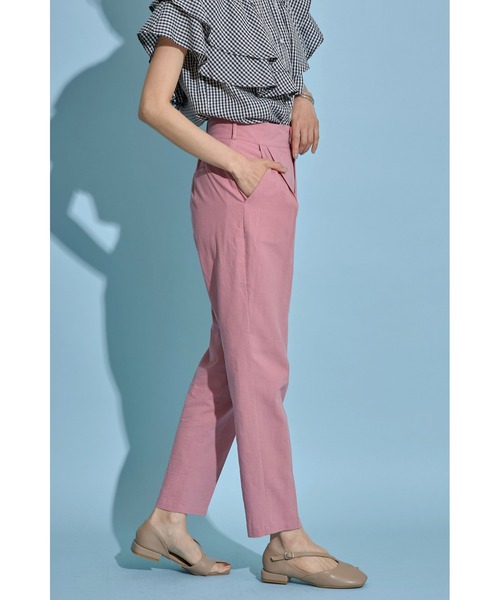 &. NOSTALGIA(アンドドットノスタルジア)の「《Sサイズ企画》リネン混テーパードパンツ(スラックス・レディース・グレイッシュブルー/ピンク・S/M)」の20枚目の写真