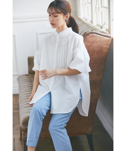 &. NOSTALGIA(アンドドットノスタルジア)の「《Sサイズ企画》リネン混テーパードパンツ(スラックス・レディース・グレイッシュブルー/ピンク・S/M)」の5枚目の写真