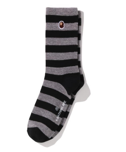 A BATHING APE（アベイシングエイプ）の「WEB限定/APE HEAD ONE POINT HOOP SOCKS M BAPEC（ソックス/靴下・メンズ・ブラック/ネイビー/グレー/レッド/オリーブ・MEDIUM/LARGE）」の3枚目の写真