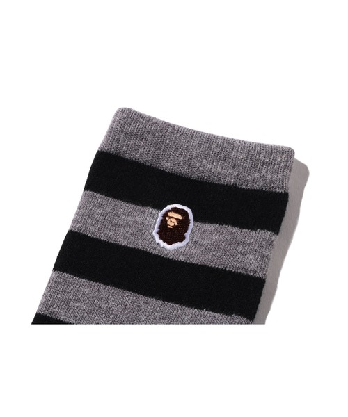 A BATHING APE（アベイシングエイプ）の「WEB限定/APE HEAD ONE POINT HOOP SOCKS M BAPEC（ソックス/靴下・メンズ・ブラック/ネイビー/グレー/レッド/オリーブ・MEDIUM/LARGE）」の7枚目の写真