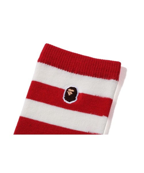 A BATHING APE（アベイシングエイプ）の「WEB限定/APE HEAD ONE POINT HOOP SOCKS M BAPEC（ソックス/靴下・メンズ・ブラック/ネイビー/グレー/レッド/オリーブ・MEDIUM/LARGE）」の10枚目の写真
