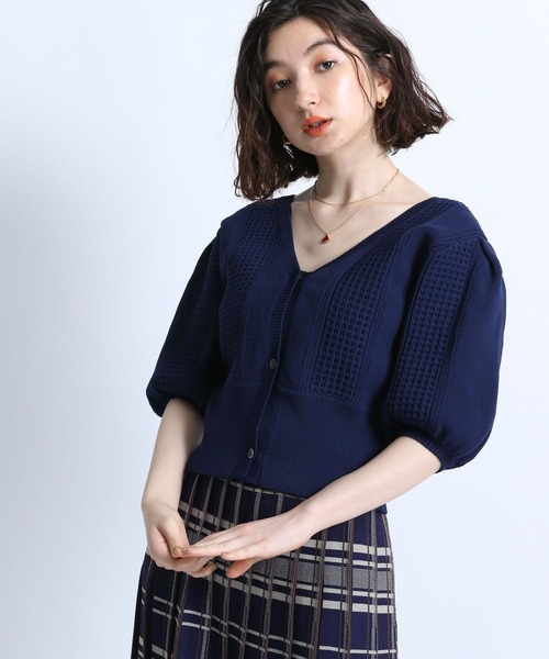 【eL】2Way Puff Pullover Cardigan/344509