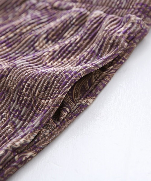 osharewalker（オシャレウォーカー）の「【廃盤】【セルフカット】『ペイズリー柄プリーツパンツ』（その他パンツ・レディース・パープル/ダークグリーン・2/1）」の19枚目の写真