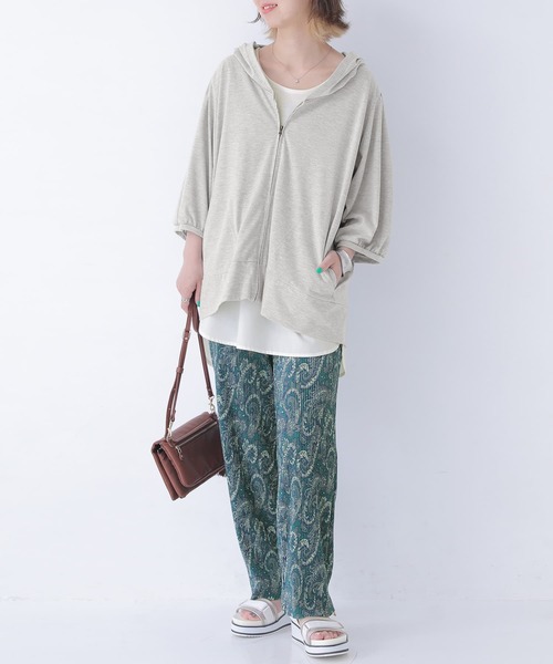 osharewalker（オシャレウォーカー）の「【廃盤】【セルフカット】『ペイズリー柄プリーツパンツ』（その他パンツ・レディース・パープル/ダークグリーン・2/1）」の6枚目の写真