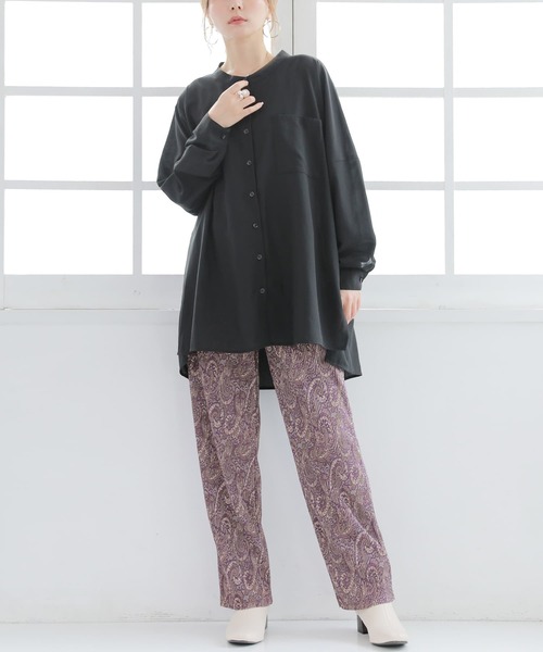 osharewalker（オシャレウォーカー）の「【廃盤】【セルフカット】『ペイズリー柄プリーツパンツ』（その他パンツ・レディース・パープル/ダークグリーン・2/1）」の8枚目の写真