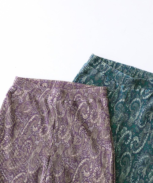 osharewalker（オシャレウォーカー）の「【廃盤】【セルフカット】『ペイズリー柄プリーツパンツ』（その他パンツ・レディース・パープル/ダークグリーン・2/1）」の22枚目の写真