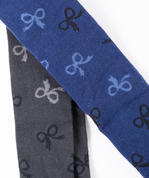 KP DECO（ケーピーデコ）の「【日本製】リボン柄タイツ(105～135)（タイツ/ストッキング・キッズ・チャコールグレー/ブルー系その他・105cm/120cm/135）」の5枚目の写真