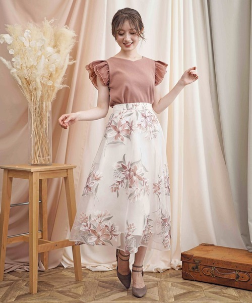 NOELA（ノエラ）の「袖フリル異素材カットソー（Tシャツ/カットソー・レディース・ブラック/ブラウン/ピンク・フリー）」の12枚目の写真