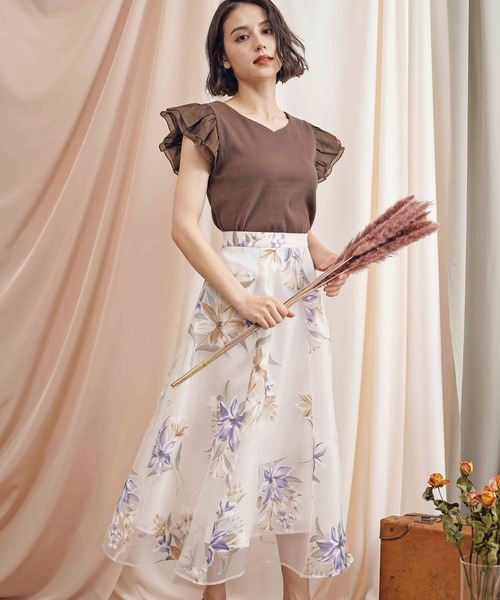 NOELA（ノエラ）の「袖フリル異素材カットソー（Tシャツ/カットソー・レディース・ブラック/ブラウン/ピンク・フリー）」の17枚目の写真