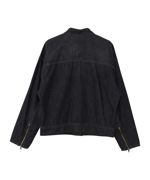 HYSTERIC GLAMOUR（ヒステリックグラマー）の「POP BERRY刺繍 デニムレーシングジャケット（ブルゾン・レディース・ブラック/インディゴブルー・FREE）」の3枚目の写真