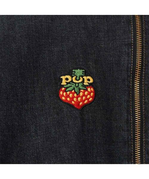 HYSTERIC GLAMOUR（ヒステリックグラマー）の「POP BERRY刺繍 デニムレーシングジャケット（ブルゾン・レディース・ブラック/インディゴブルー・FREE）」の4枚目の写真