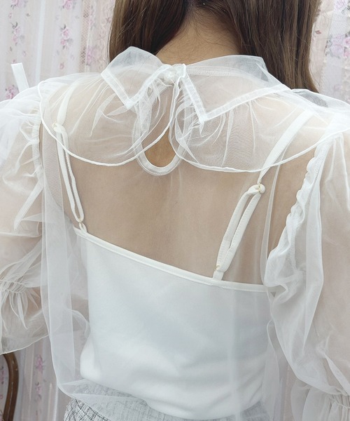 Swankiss（スワンキス）の「SX main tulle  B/L（シャツ/ブラウス・レディース・ホワイト/ブラック/ピンク・FREE）」の10枚目の写真
