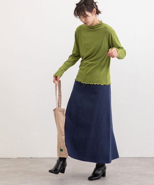 POU DOU DOU（プードゥドゥ）の「トタンテレコメロートップス（Tシャツ/カットソー・レディース・ブラック/グリーン/アイボリー/モカ・3）」の9枚目の写真