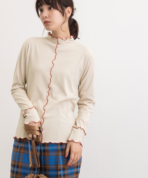 POU DOU DOU（プードゥドゥ）の「トタンテレコメロートップス（Tシャツ/カットソー・レディース・ブラック/グリーン/アイボリー/モカ・3）」の12枚目の写真