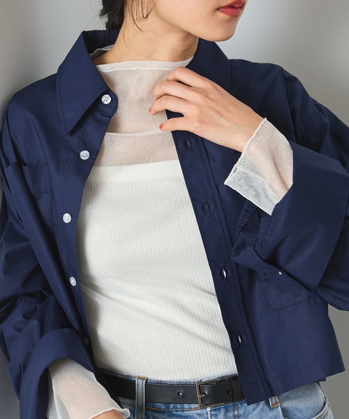 forksy.（フォルクシー）の「【forksy.】シアーラメチュールプルーオーバー（Tシャツ/カットソー・レディース・ブラック/オフホワイト/ライトグリーン/アイボリー・FREE）」の2枚目の写真