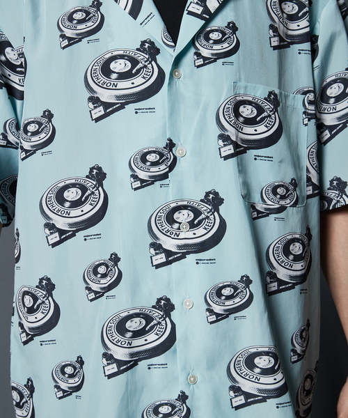 EDIFICE SELECT（エディフィスセレクト）の「【microdot / マイクロドット】別注 総柄プリント オープンカラーシャツ（シャツ/ブラウス・メンズ・ライトグリーン/ホワイト×ホワイト・LARGE/MEDIUM）」の5枚目の写真
