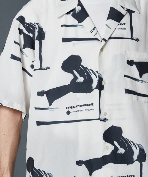 EDIFICE SELECT（エディフィスセレクト）の「【microdot / マイクロドット】別注 総柄プリント オープンカラーシャツ（シャツ/ブラウス・メンズ・ライトグリーン/ホワイト×ホワイト・LARGE/MEDIUM）」の9枚目の写真