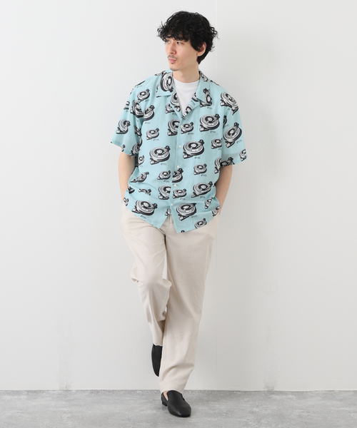 EDIFICE SELECT（エディフィスセレクト）の「【microdot / マイクロドット】別注 総柄プリント オープンカラーシャツ（シャツ/ブラウス・メンズ・ライトグリーン/ホワイト×ホワイト・LARGE/MEDIUM）」の10枚目の写真